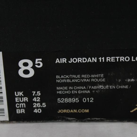 Nike Air Jordan 11 Retro Low Bred 528895 012 M353 - Picture 8 of 8